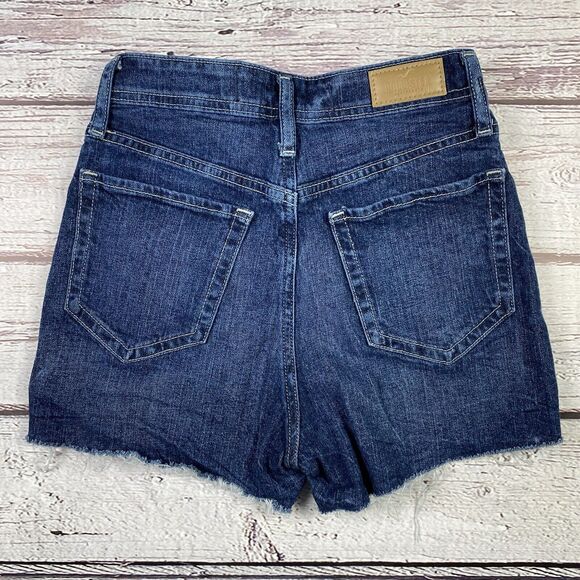 Hollister Ultra High‎ Rise Button Fly Jean Shorts Blue Women Size 00 Pre-Owned - Picture 5 of 11